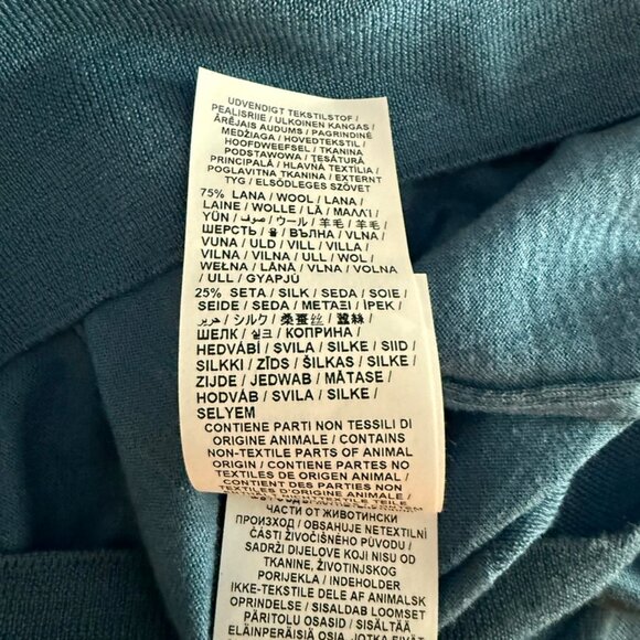 Jacob Cohën Luxury Wool & Silk Polo Shirt Men's Teal Blue, Italy, $492RT, Size S - Picture 7 of 11